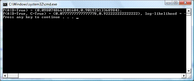 Console output