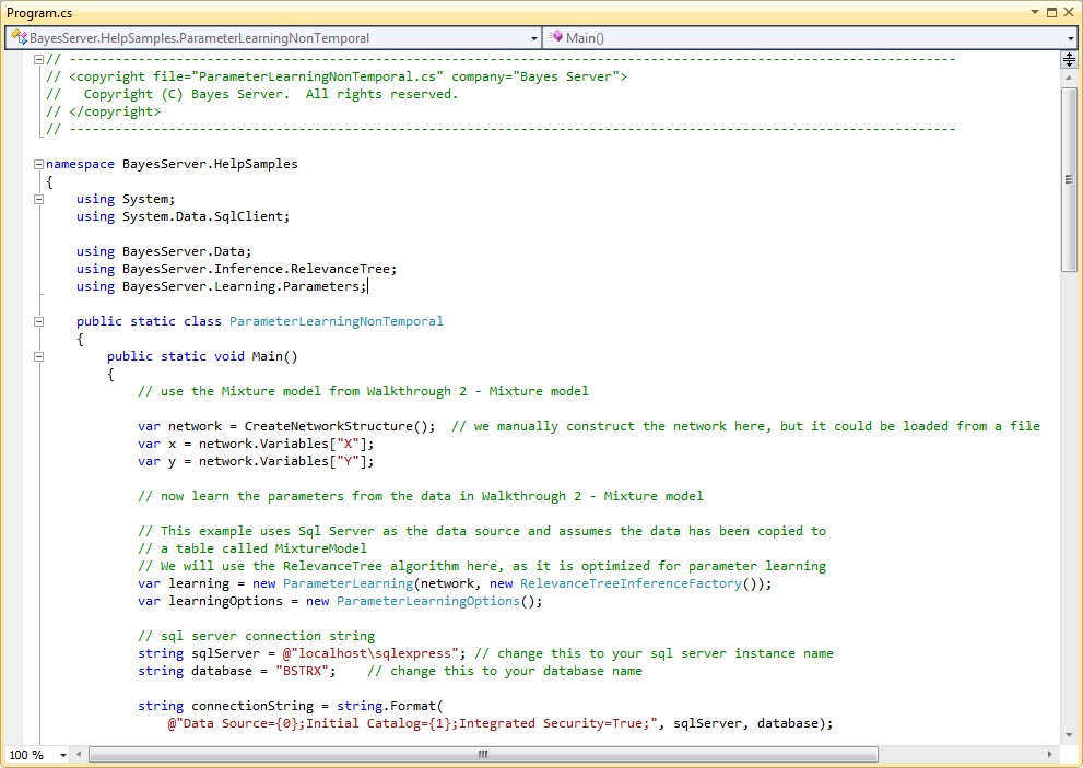 Bayes ServerAPIParameter Learning