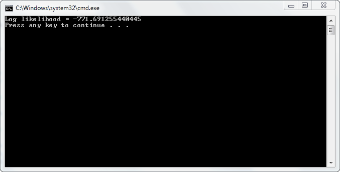 Bayes ServerAPIParameter Learning Output