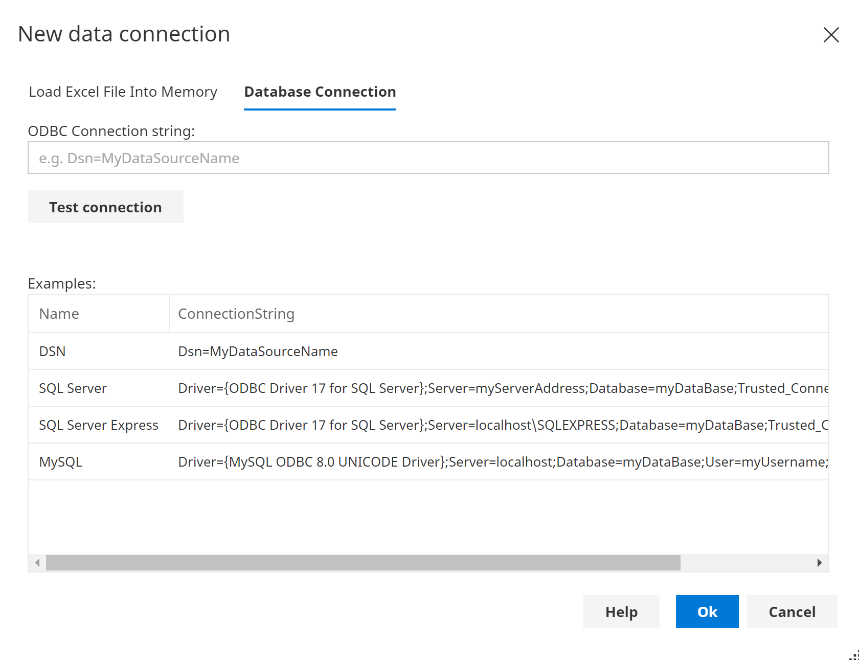 Data connection editor