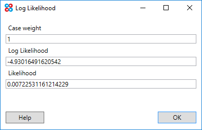 Log likelihood user interface