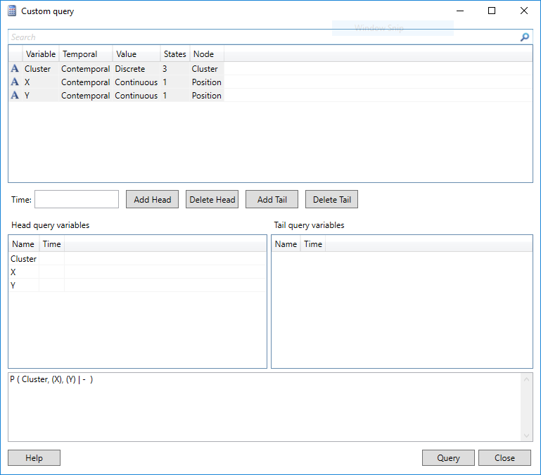 Mixture model custom query