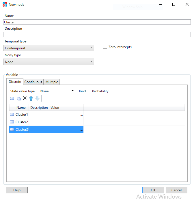 Mixture model - new cluster node